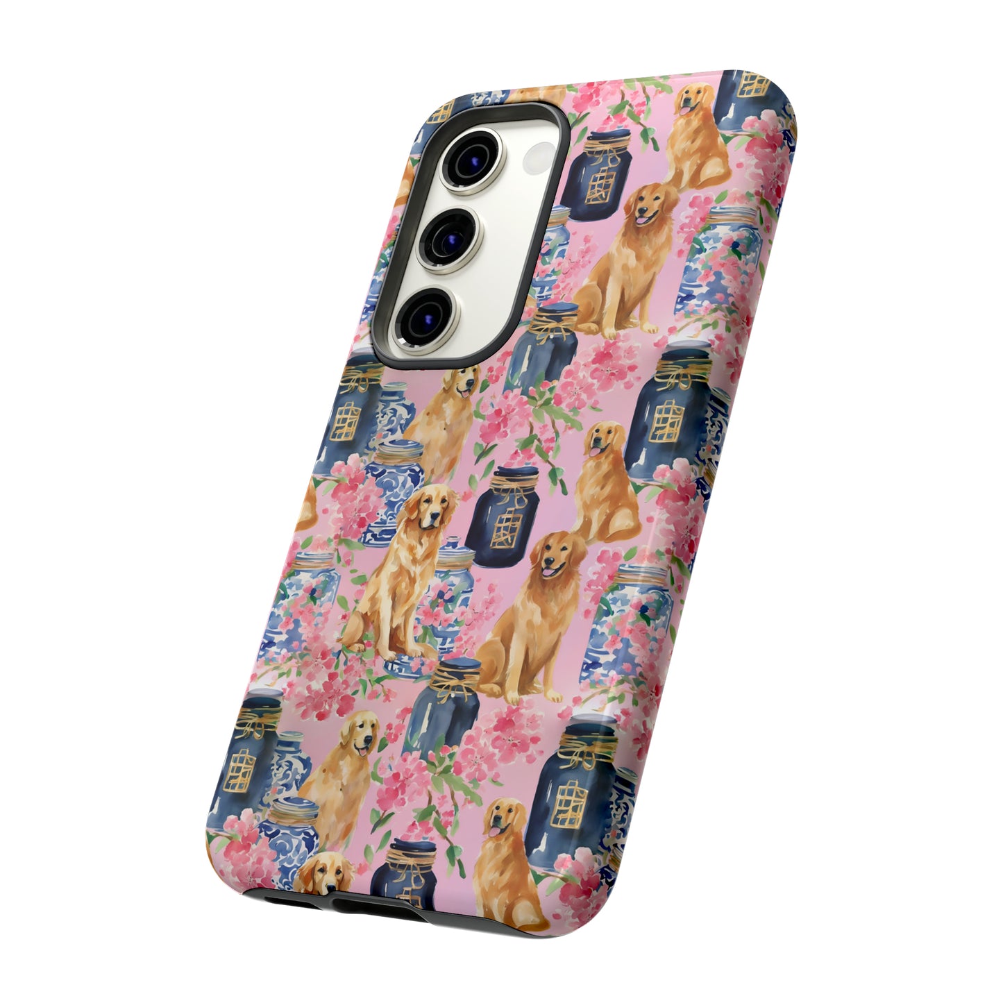 Preppy Watercolor Golden Retriever Phone Case