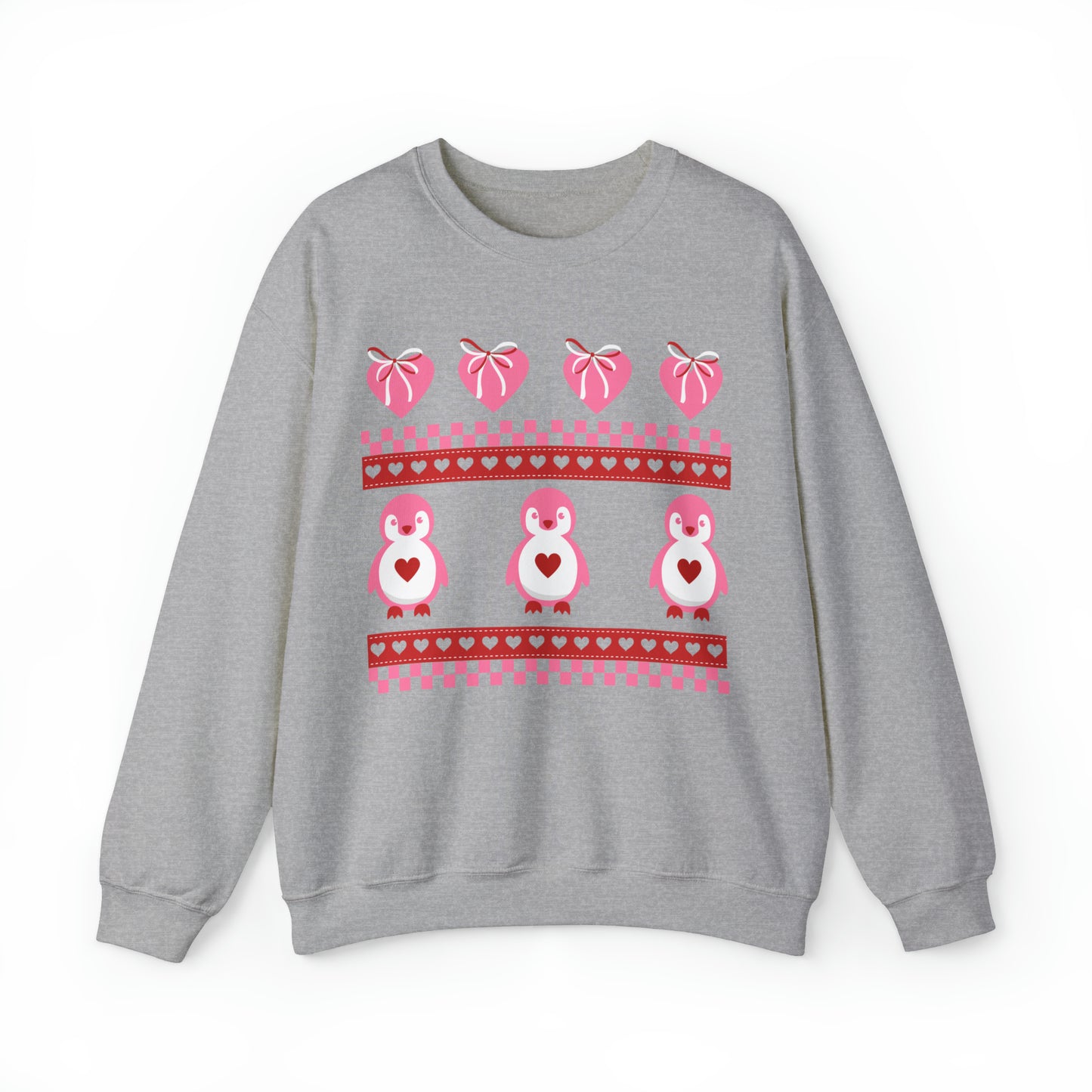 Vintage Valentines Penguin Heart Sweatshirt