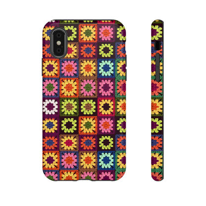 Rainbow Crochet Blanket Granny Sqaure Phone Case