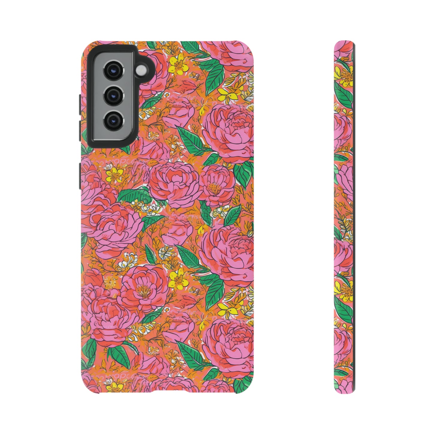 Orange Floral Phone Case