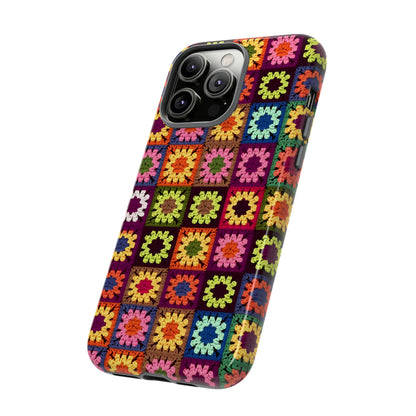 Rainbow Crochet Blanket Granny Sqaure Phone Case