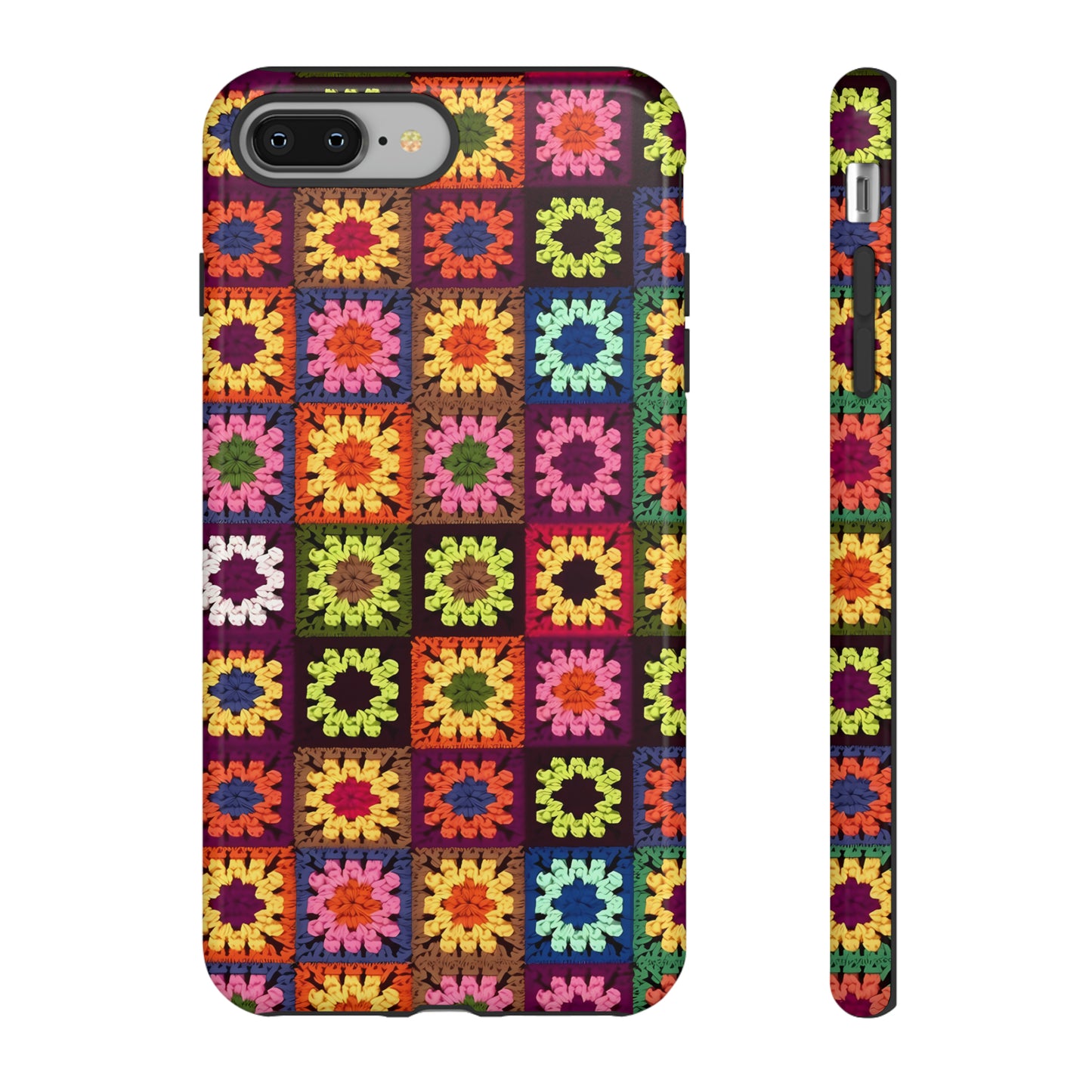 Rainbow Crochet Blanket Granny Sqaure Phone Case