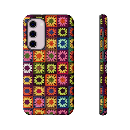 Rainbow Crochet Blanket Granny Sqaure Phone Case