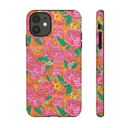 Orange Floral Phone Case