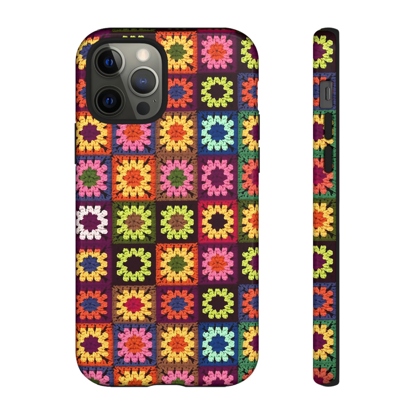 Rainbow Crochet Blanket Granny Sqaure Phone Case