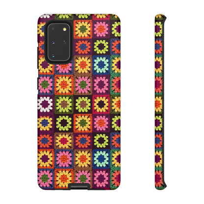 Rainbow Crochet Blanket Granny Sqaure Phone Case