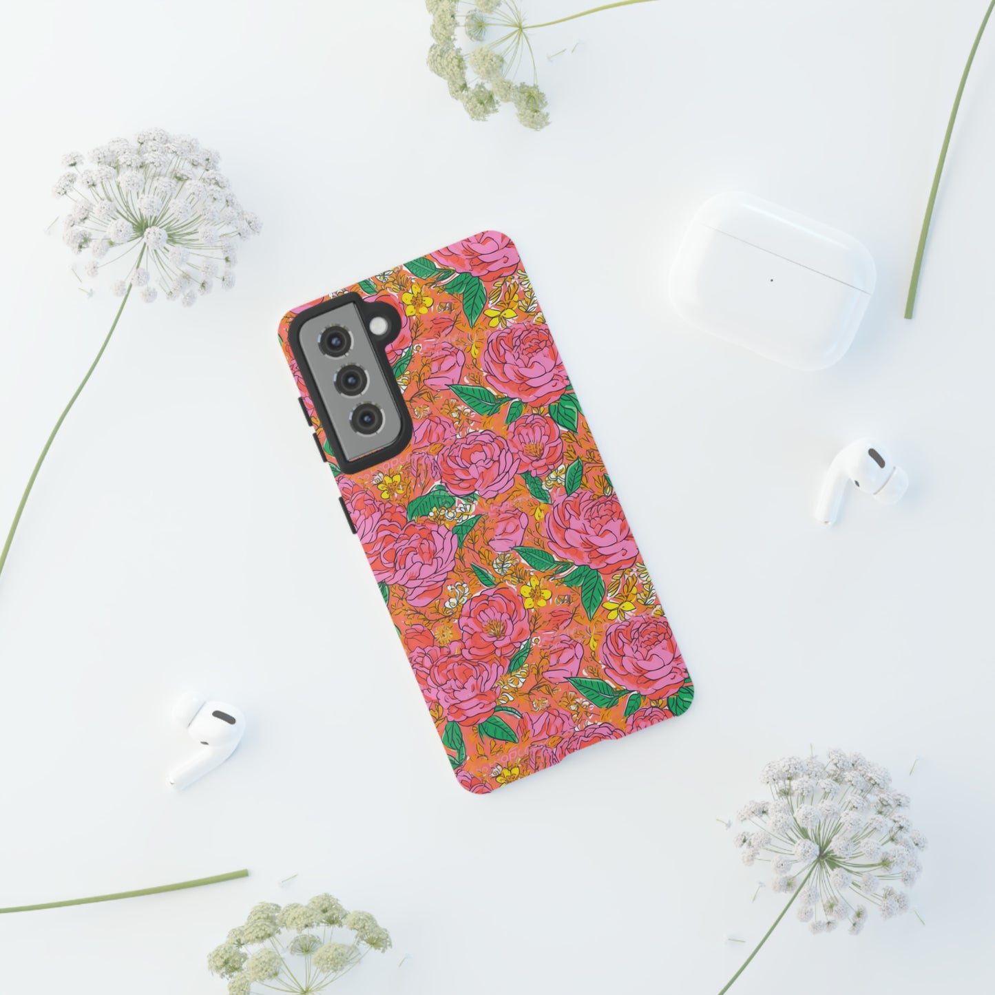 Orange Floral Phone Case