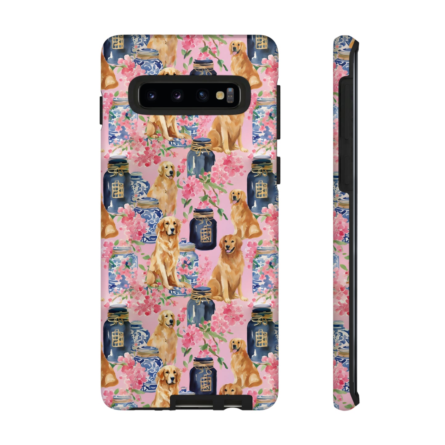 Preppy Watercolor Golden Retriever Phone Case