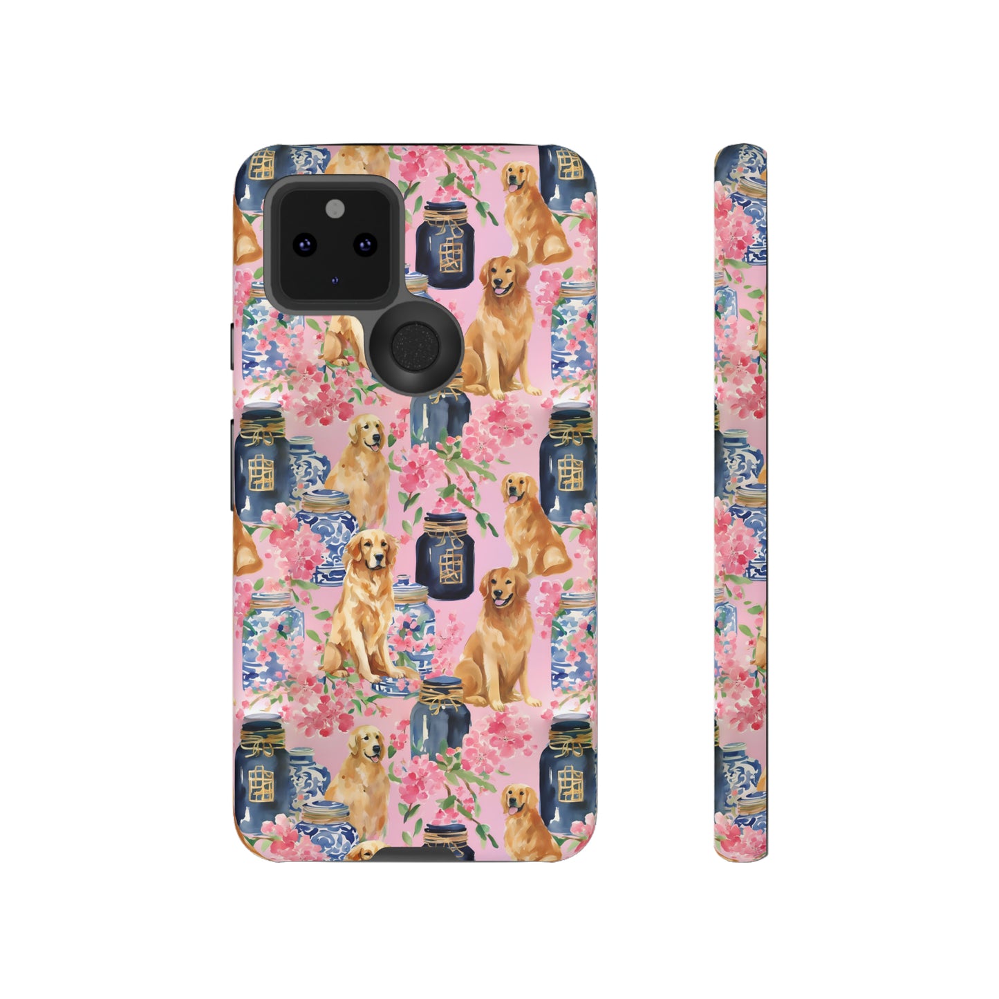 Preppy Watercolor Golden Retriever Phone Case