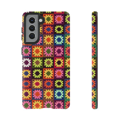 Rainbow Crochet Blanket Granny Sqaure Phone Case