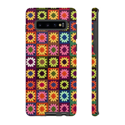 Rainbow Crochet Blanket Granny Sqaure Phone Case