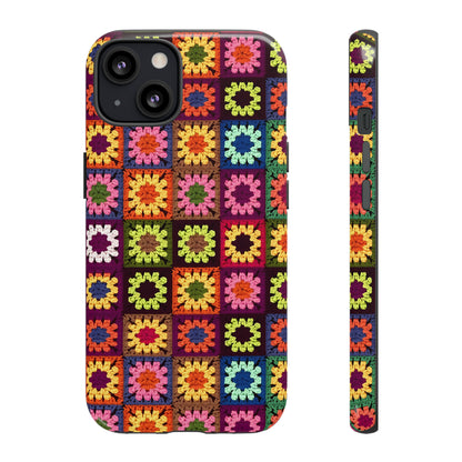 Rainbow Crochet Blanket Granny Sqaure Phone Case