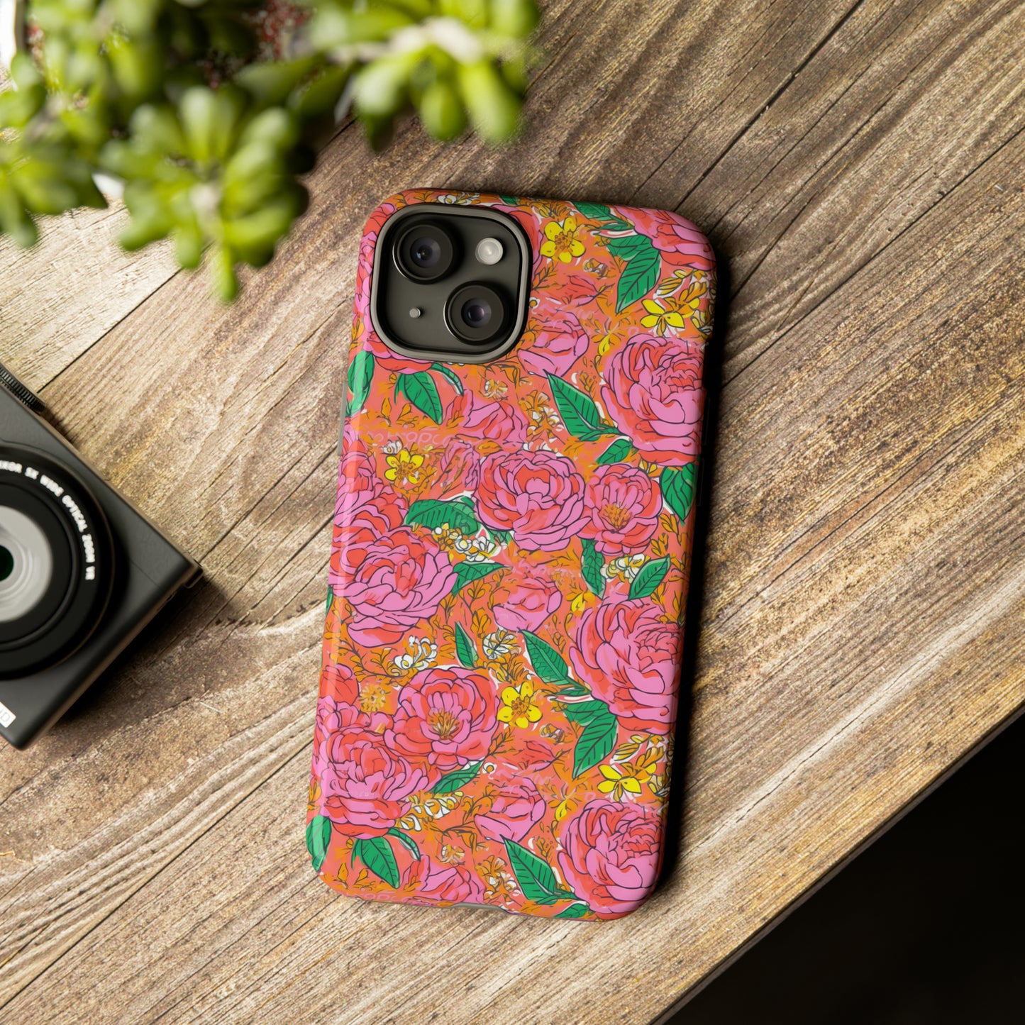 Orange Floral Phone Case