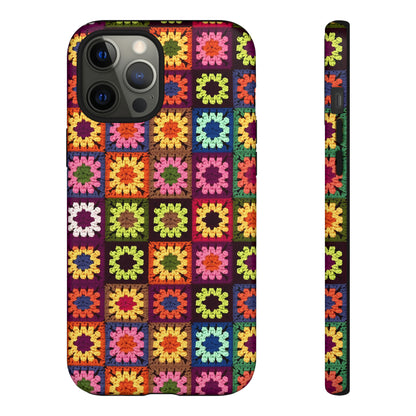 Rainbow Crochet Blanket Granny Sqaure Phone Case