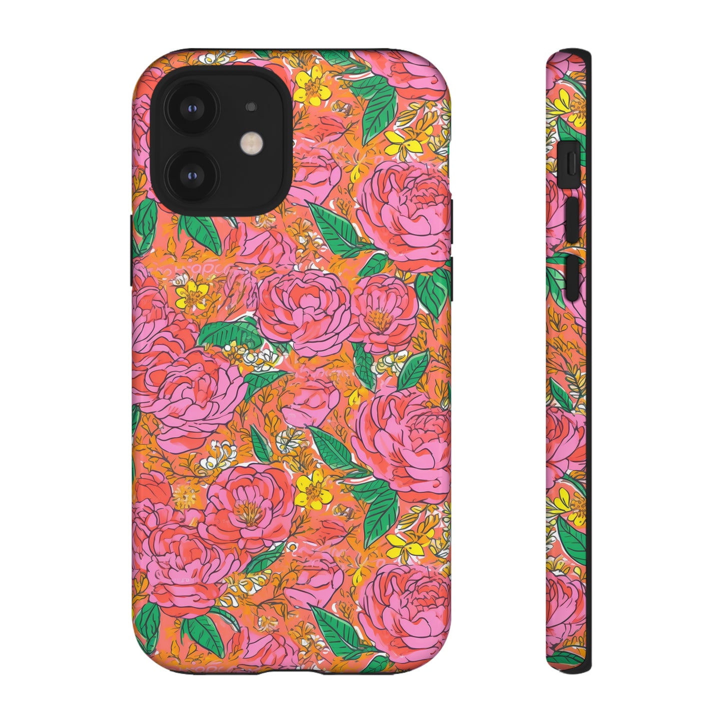 Orange Floral Phone Case