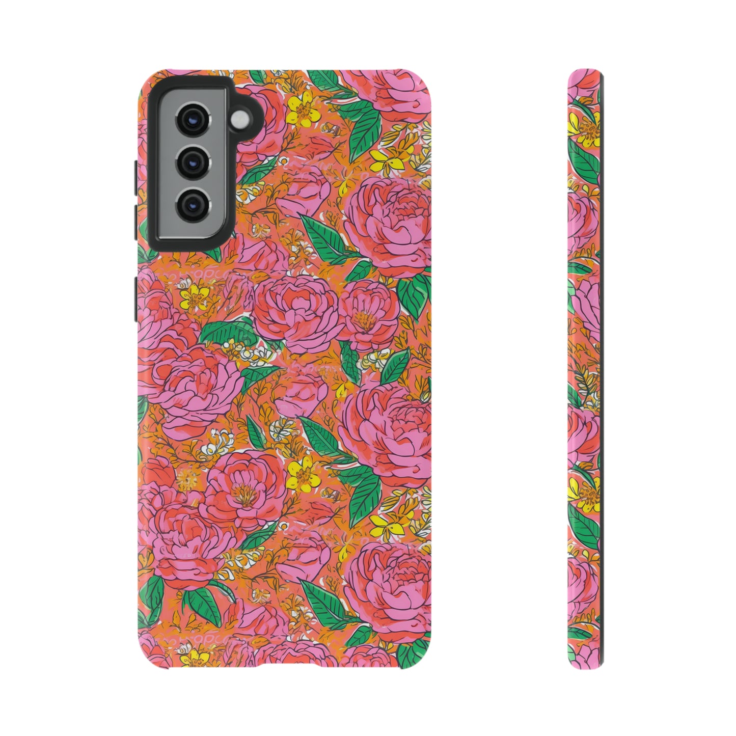 Orange Floral Phone Case