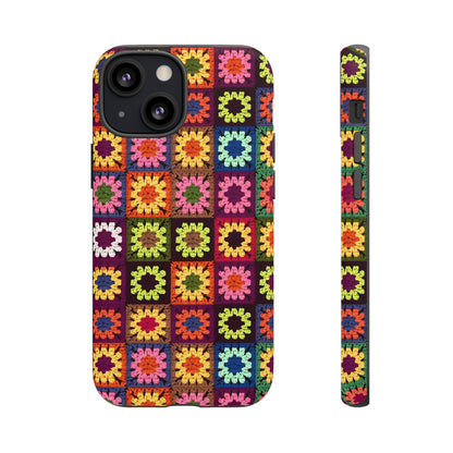 Rainbow Crochet Blanket Granny Sqaure Phone Case