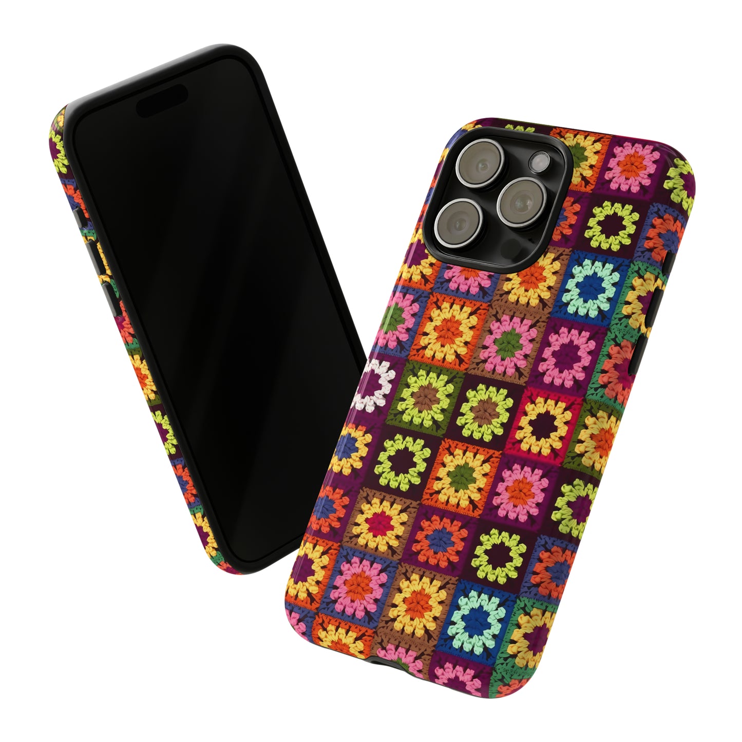 Rainbow Crochet Blanket Granny Sqaure Phone Case