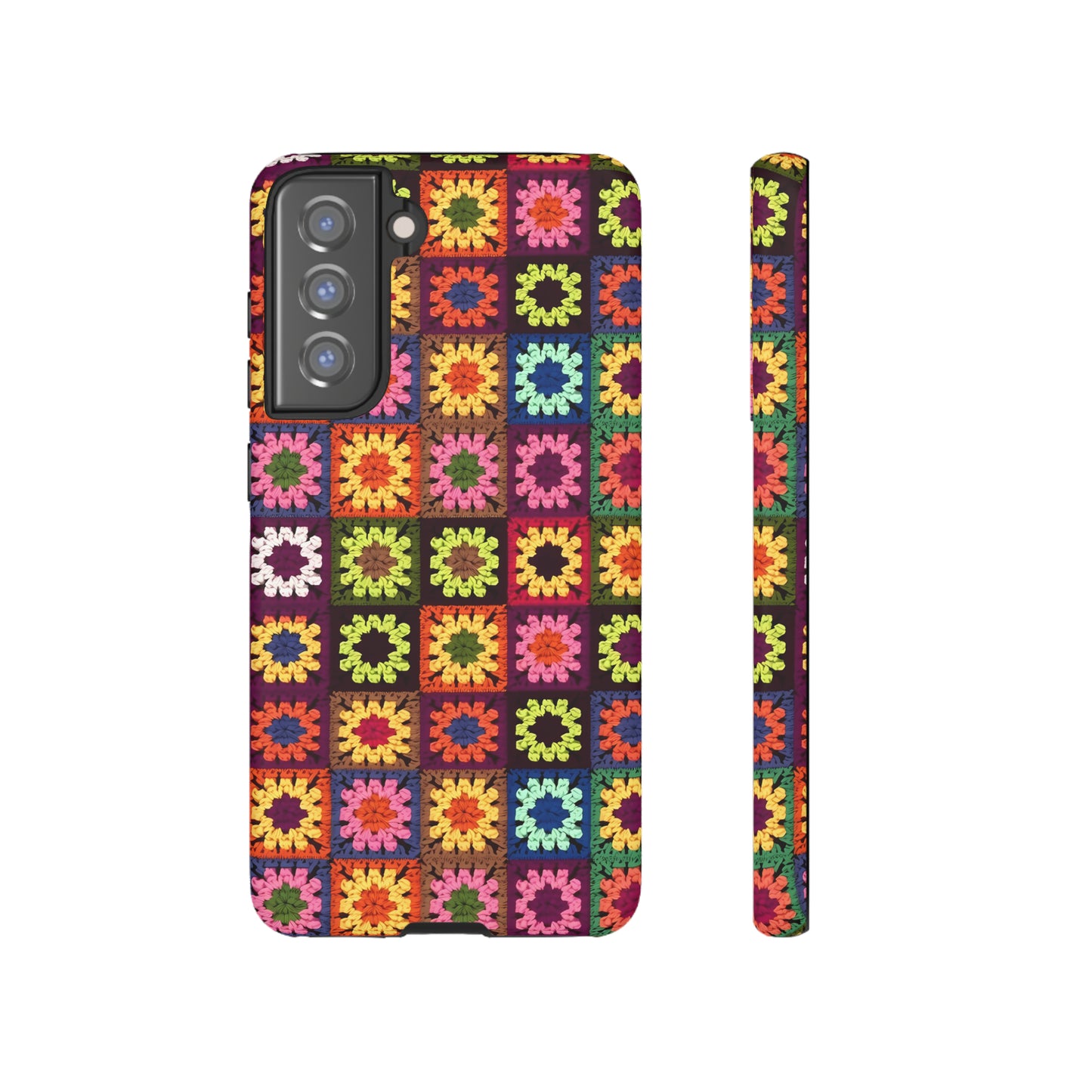 Rainbow Crochet Blanket Granny Sqaure Phone Case