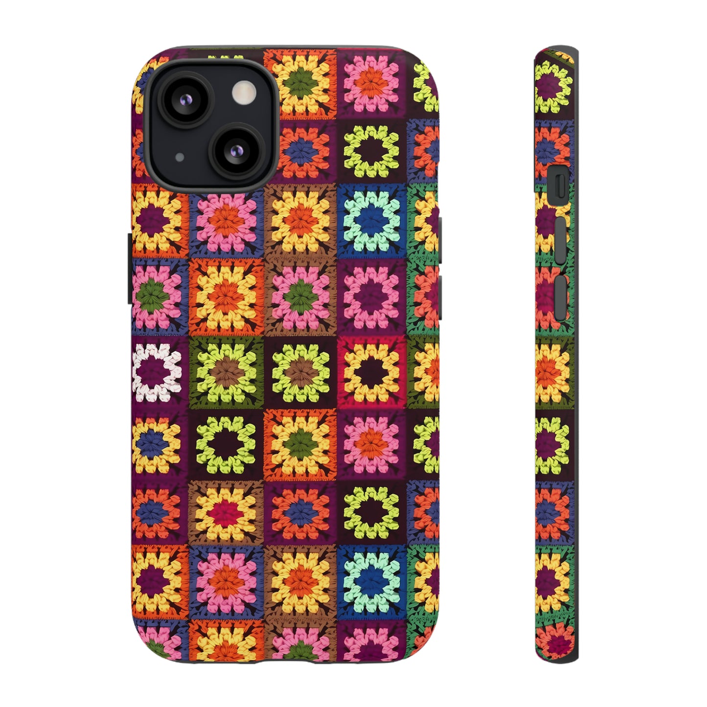 Rainbow Crochet Blanket Granny Sqaure Phone Case