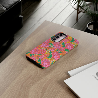 Orange Floral Phone Case