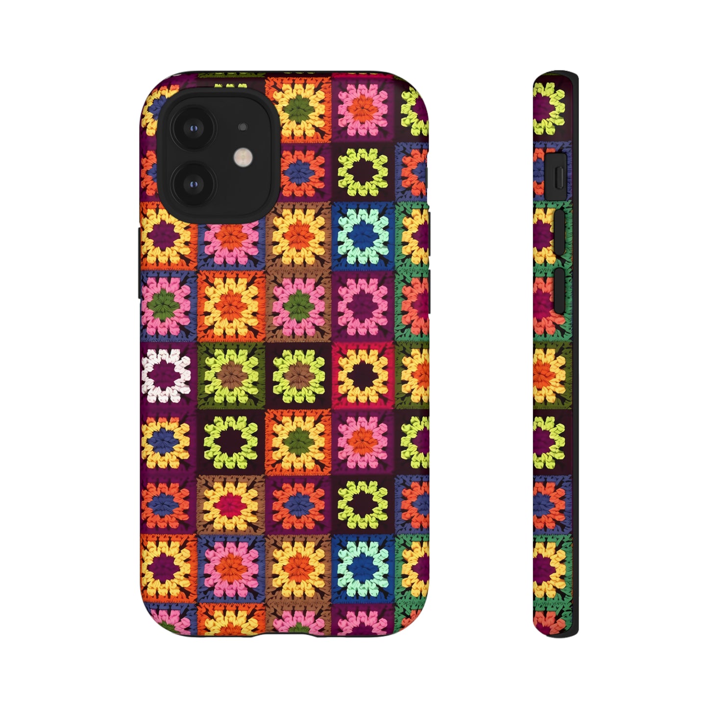 Rainbow Crochet Blanket Granny Sqaure Phone Case