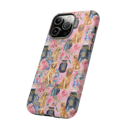 Preppy Watercolor Golden Retriever Phone Case