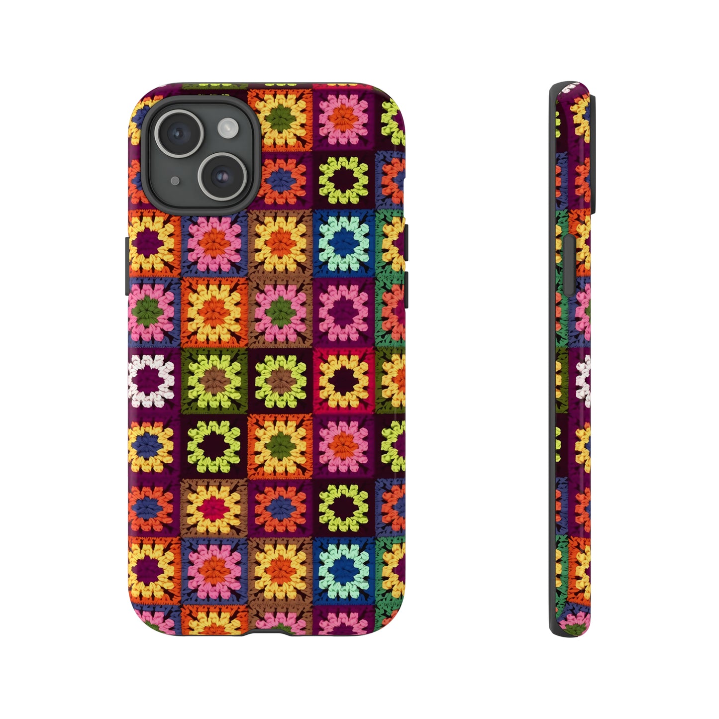 Rainbow Crochet Blanket Granny Sqaure Phone Case