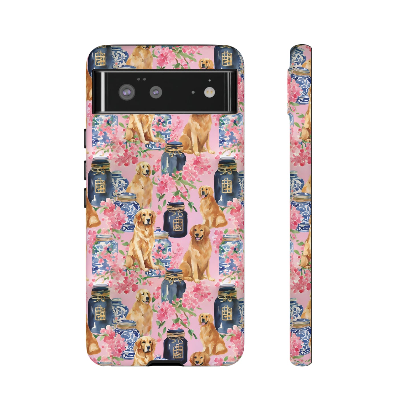 Preppy Watercolor Golden Retriever Phone Case