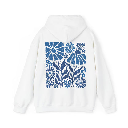 Blue Pressed Flower Hoodie