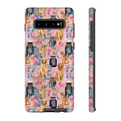 Preppy Watercolor Golden Retriever Phone Case