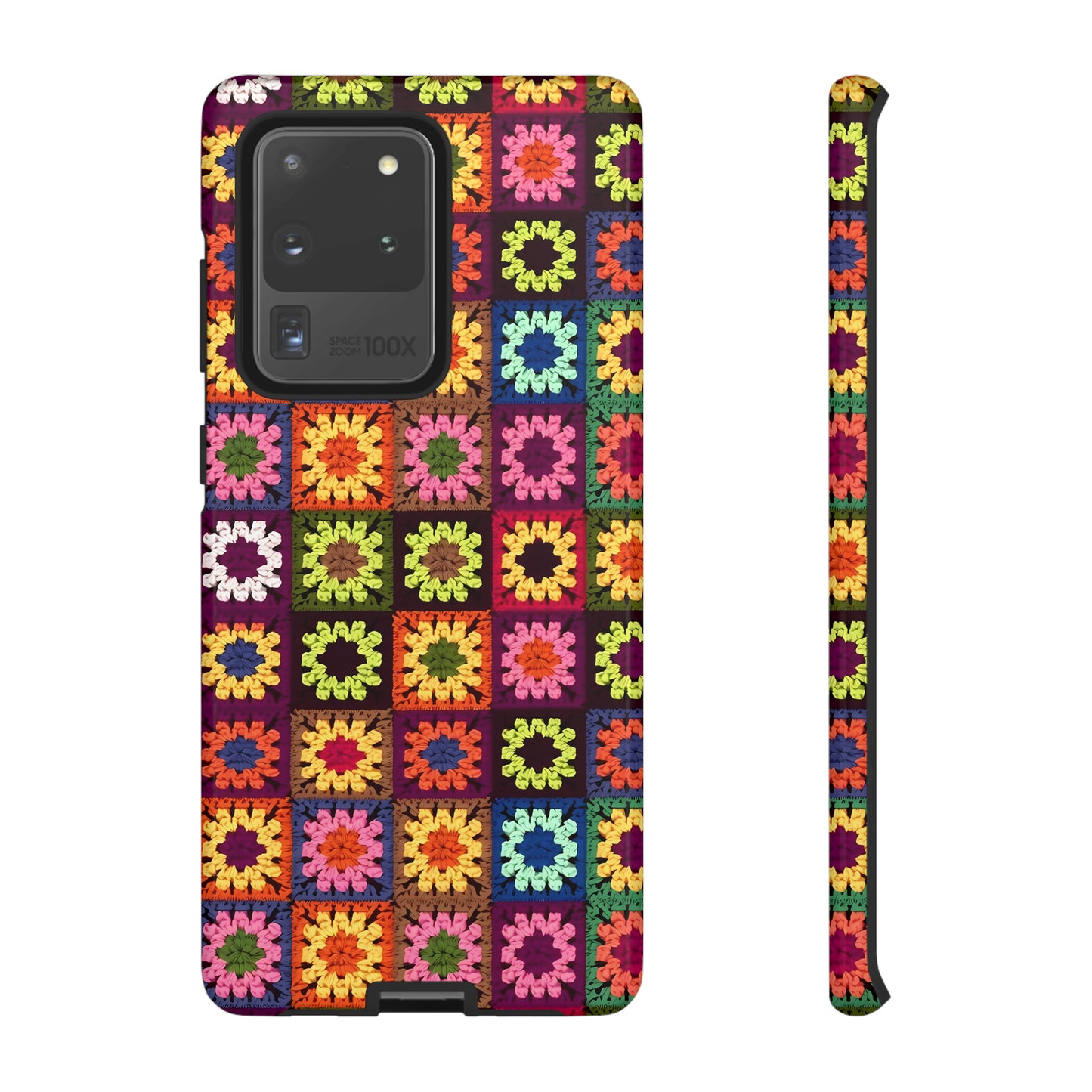 Rainbow Crochet Blanket Granny Sqaure Phone Case