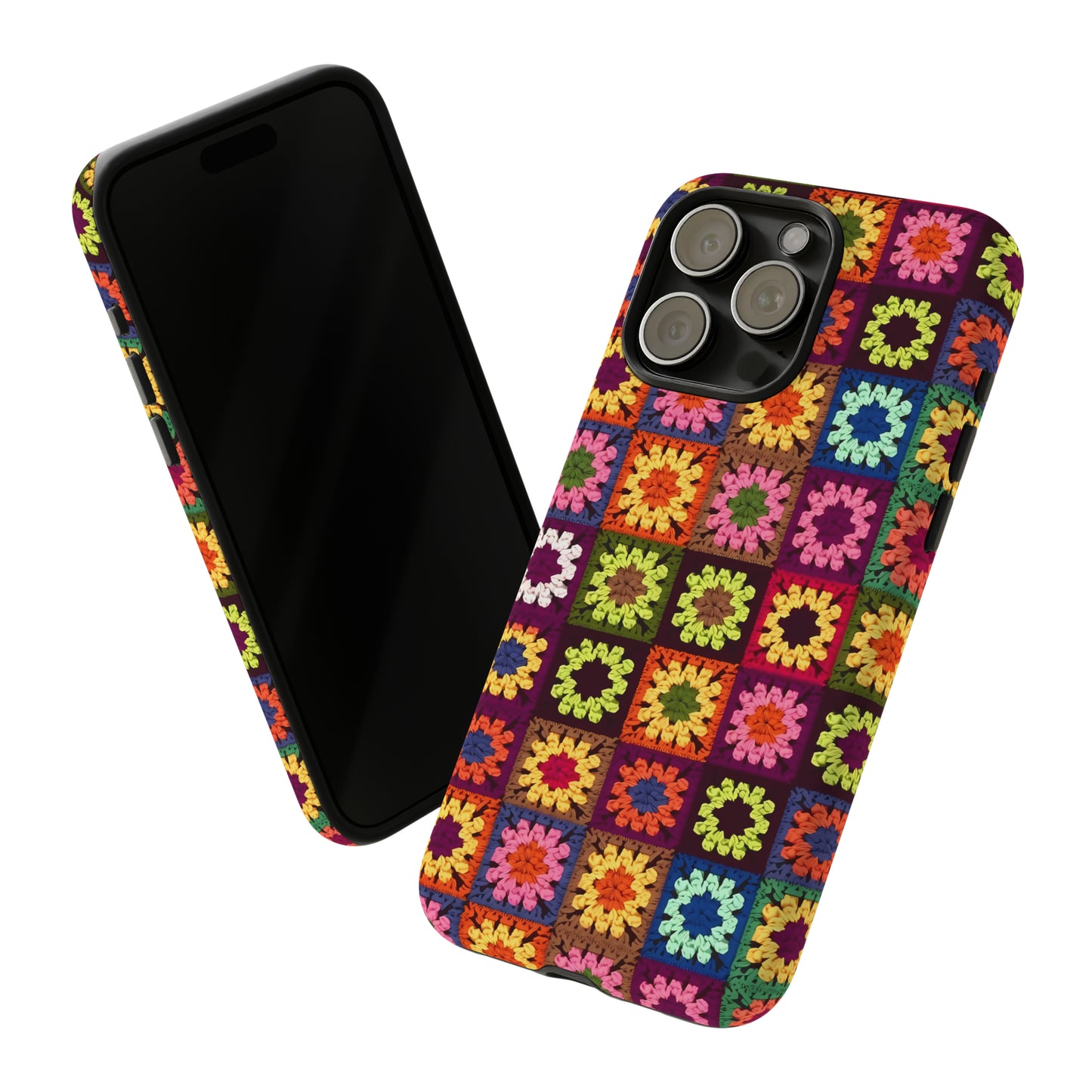 Rainbow Crochet Blanket Granny Sqaure Phone Case