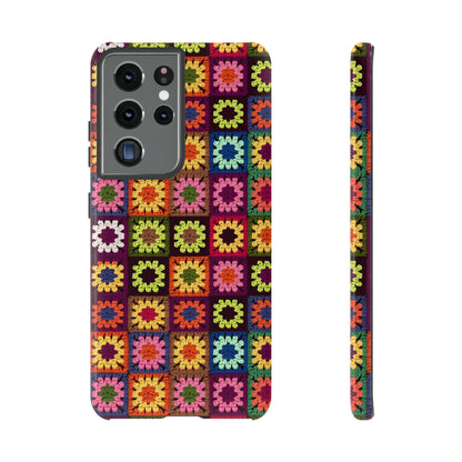 Rainbow Crochet Blanket Granny Sqaure Phone Case