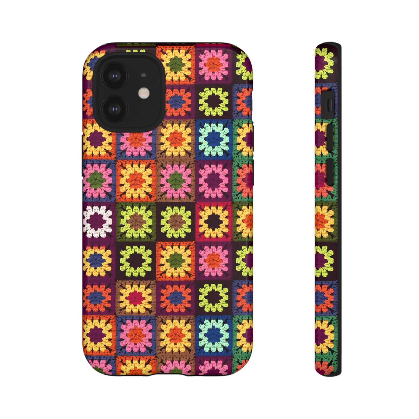 Rainbow Crochet Blanket Granny Sqaure Phone Case