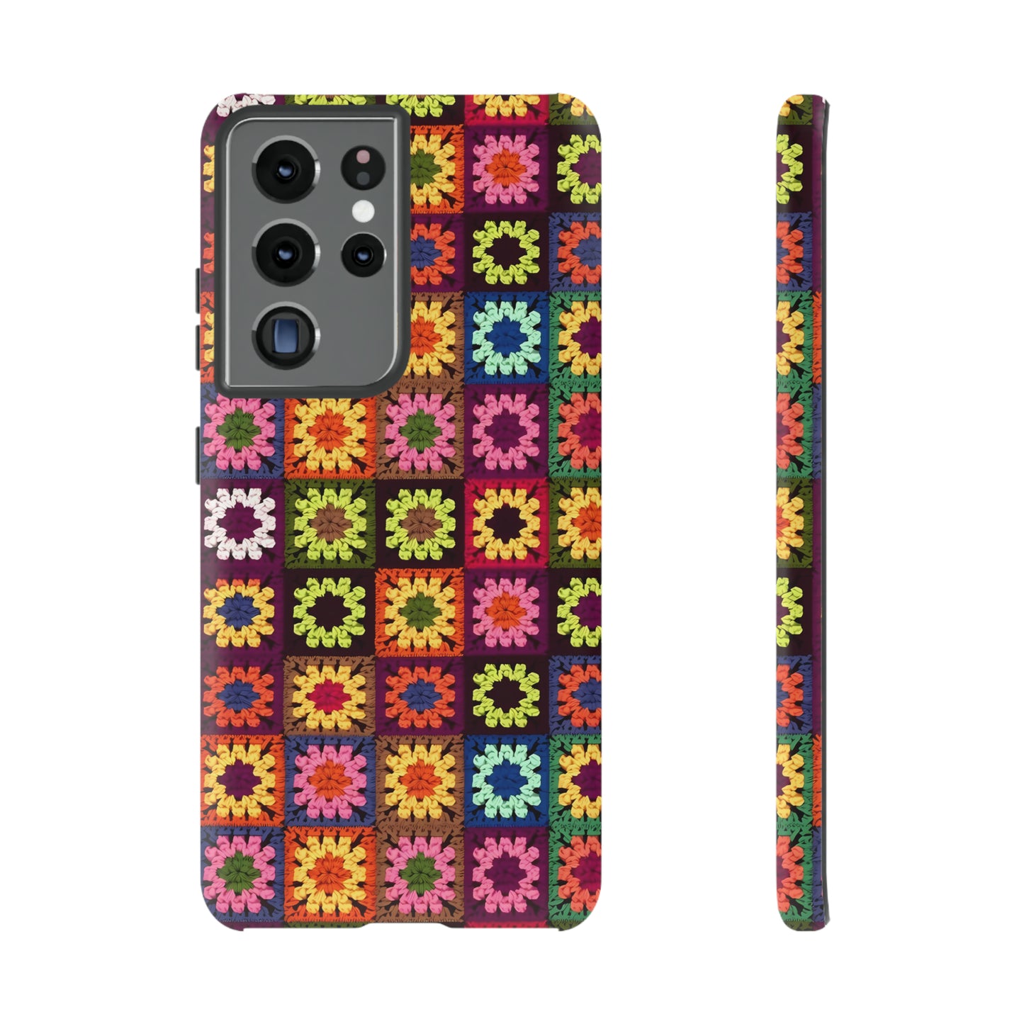 Rainbow Crochet Blanket Granny Sqaure Phone Case