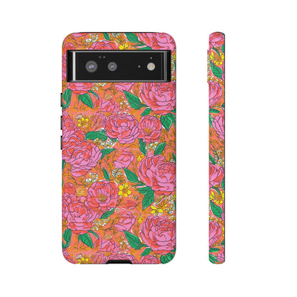 Orange Floral Phone Case