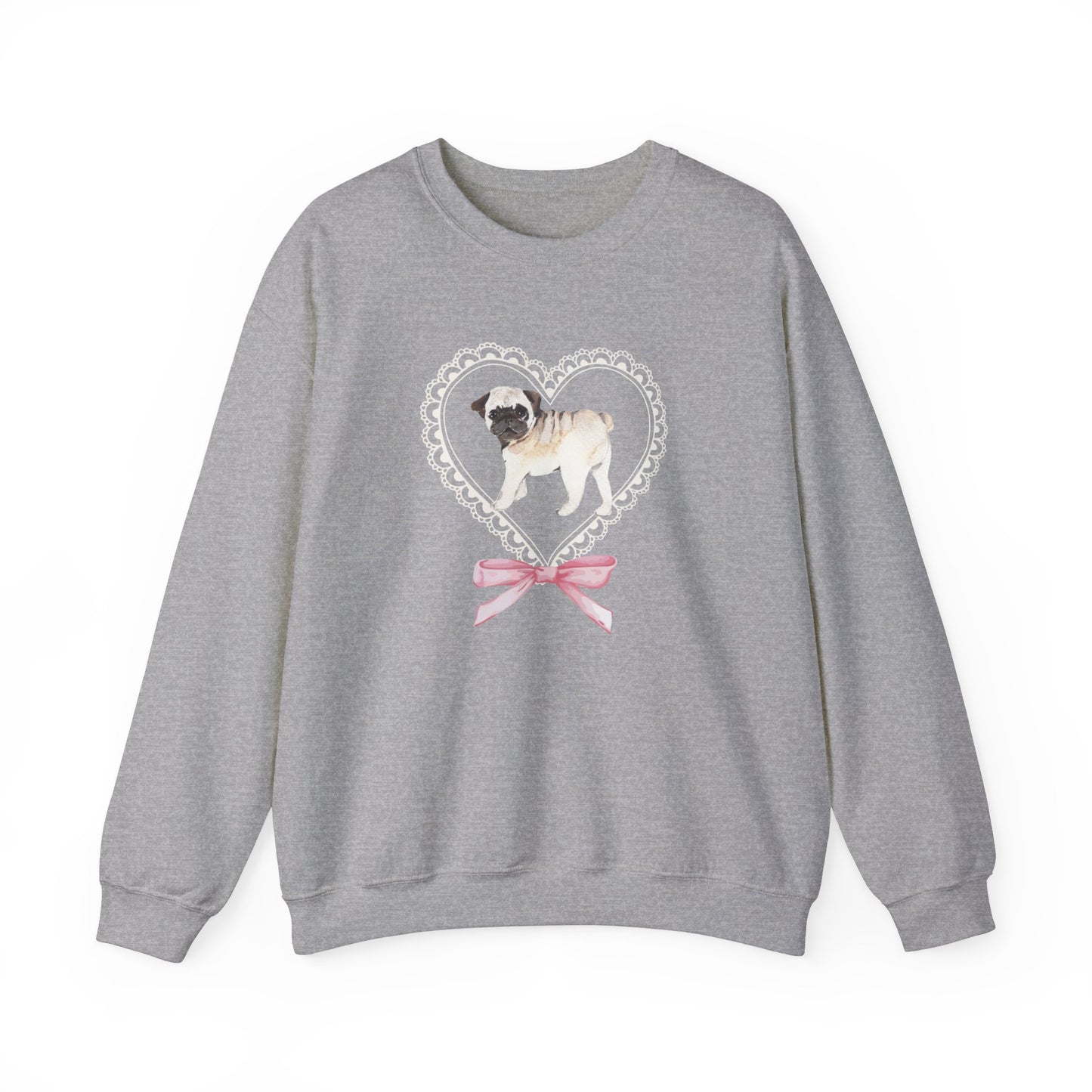 Coquette Pug Bow Sweatshirt