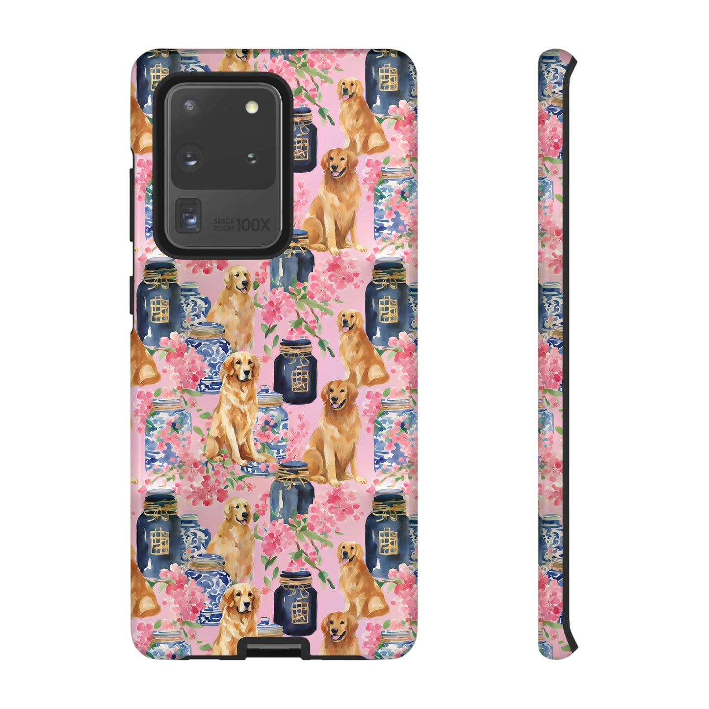 Preppy Watercolor Golden Retriever Phone Case