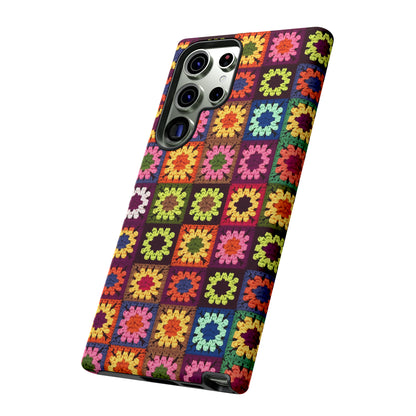 Rainbow Crochet Blanket Granny Sqaure Phone Case