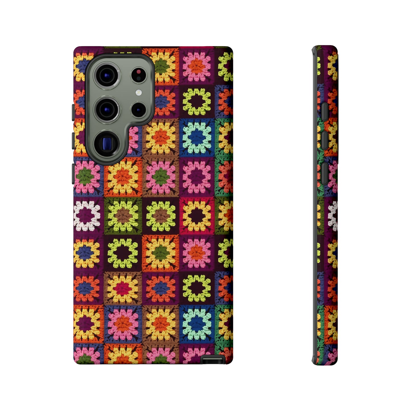 Rainbow Crochet Blanket Granny Sqaure Phone Case