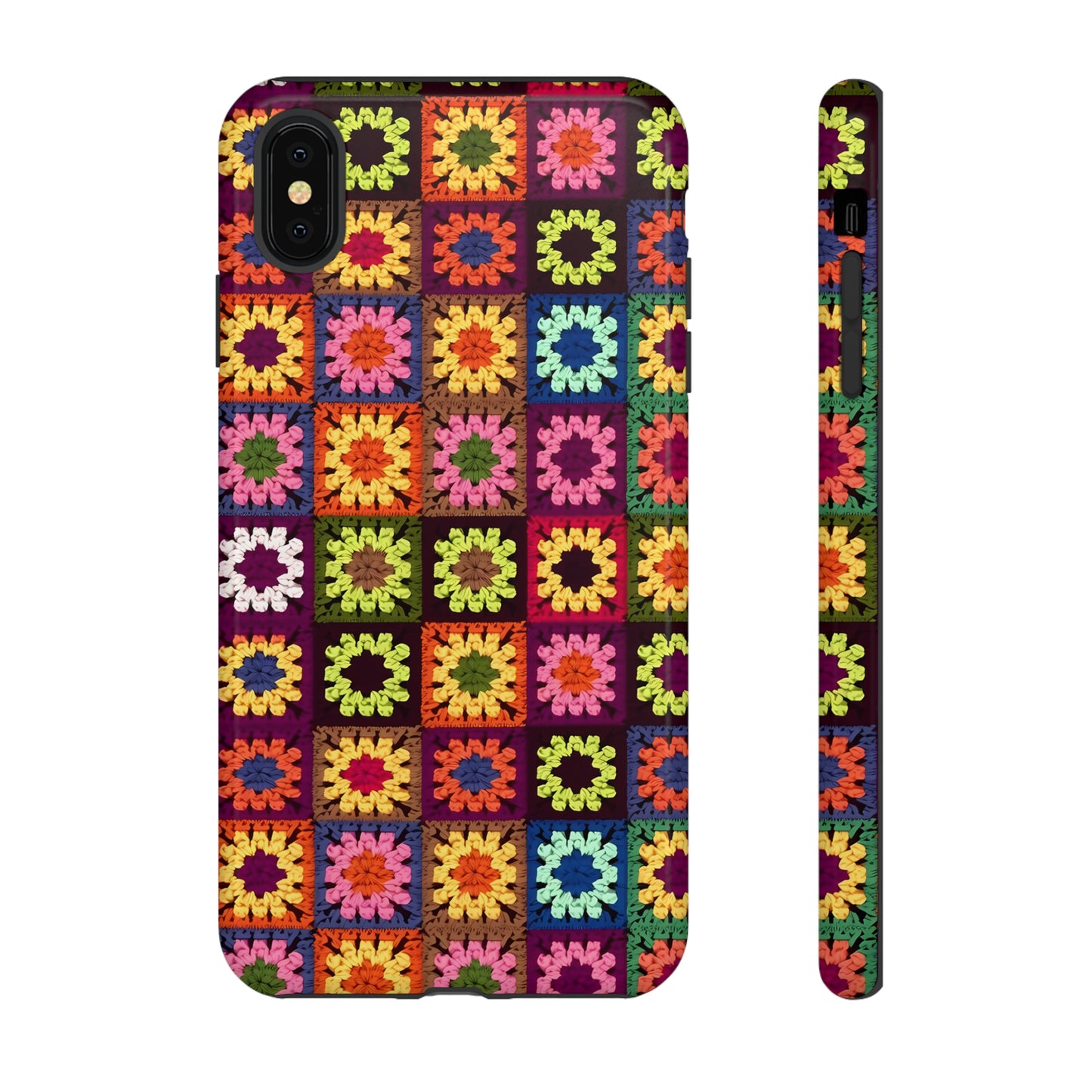 Rainbow Crochet Blanket Granny Sqaure Phone Case