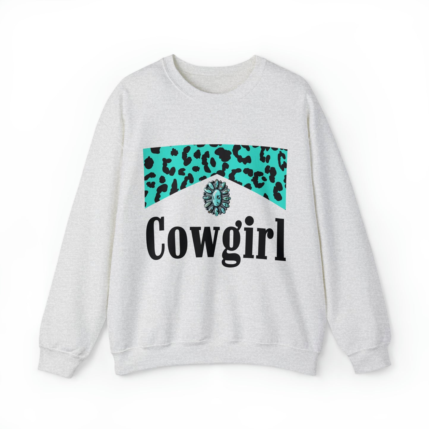 Turquoise Leopard Cowgirl Sweatshirt