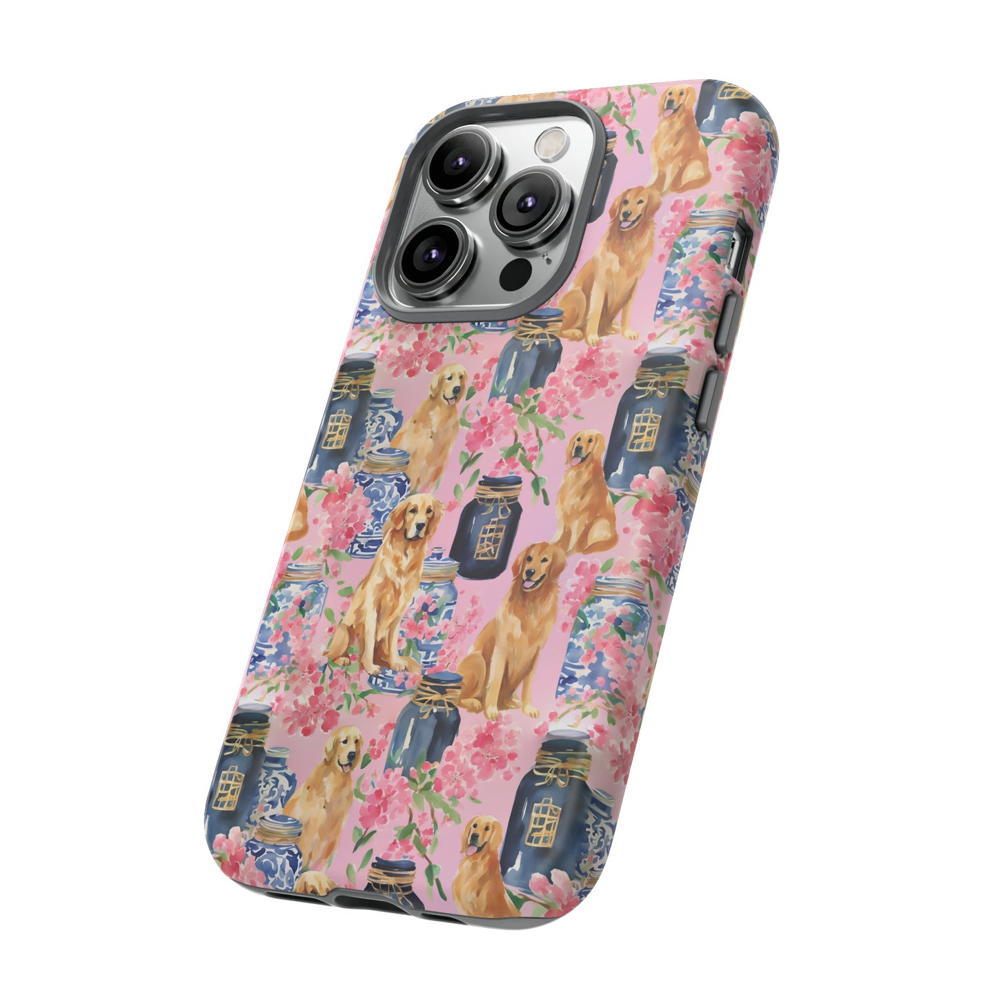 Preppy Watercolor Golden Retriever Phone Case