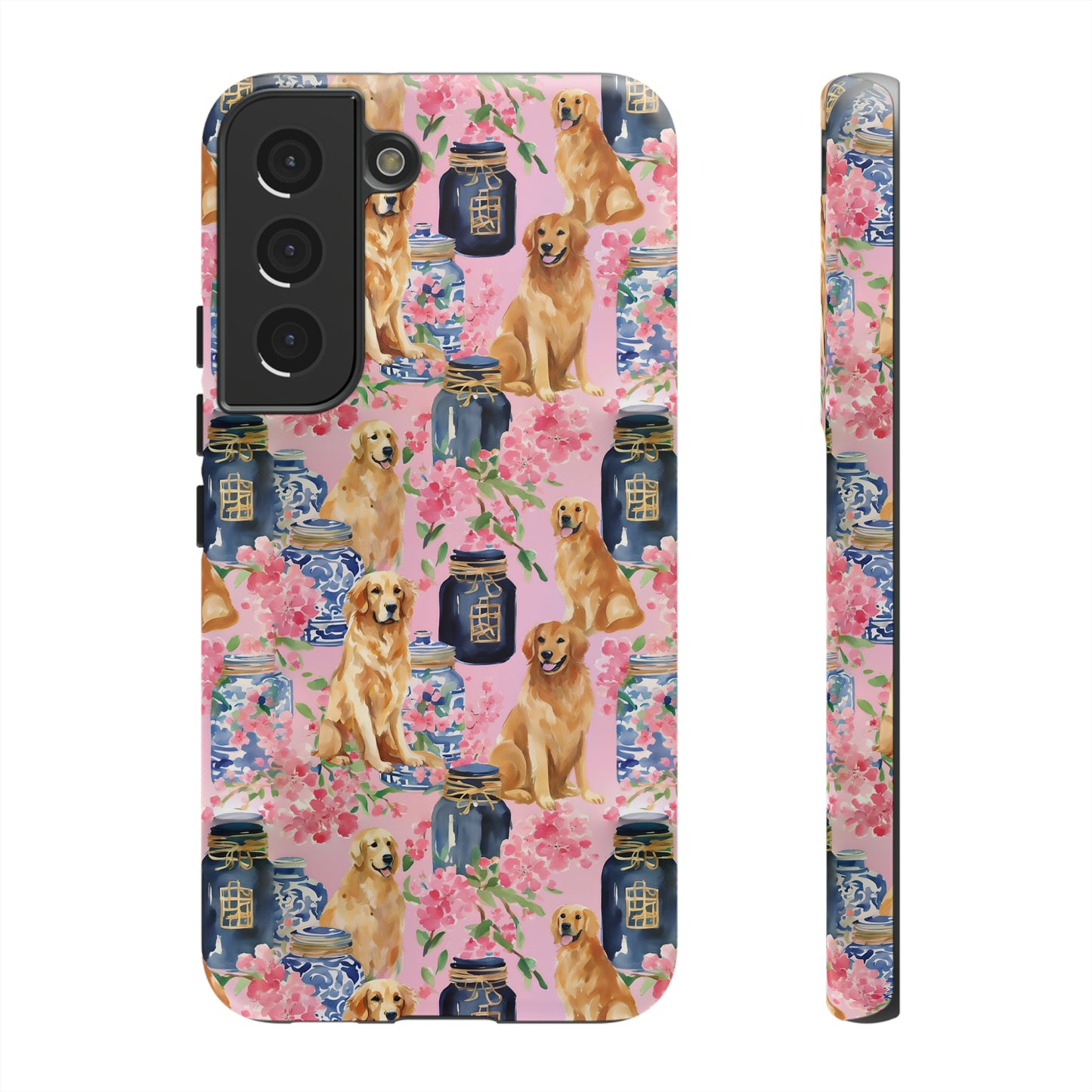 Preppy Watercolor Golden Retriever Phone Case