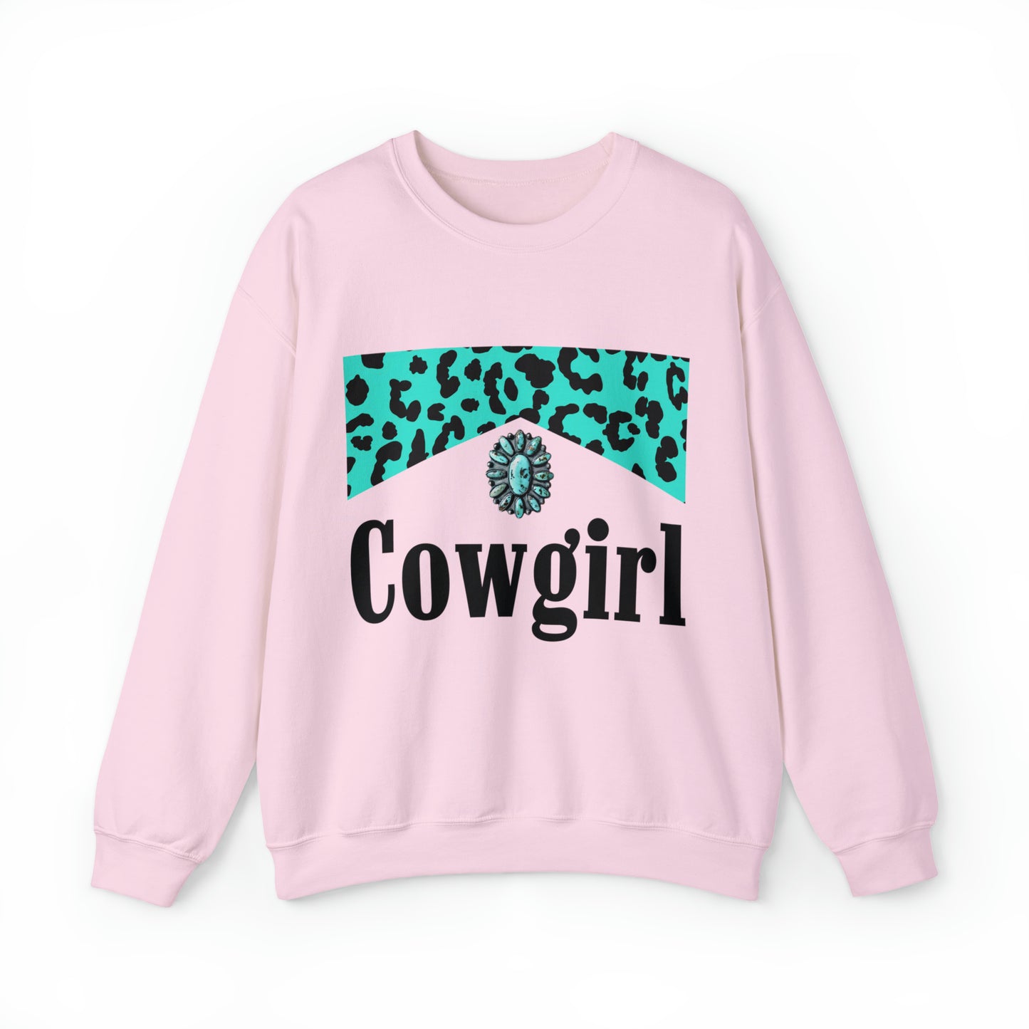 Turquoise Leopard Cowgirl Sweatshirt