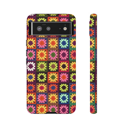 Rainbow Crochet Blanket Granny Sqaure Phone Case