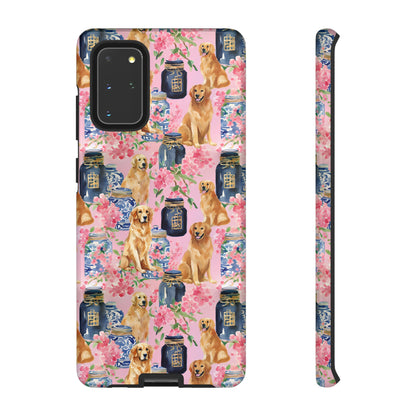 Preppy Watercolor Golden Retriever Phone Case