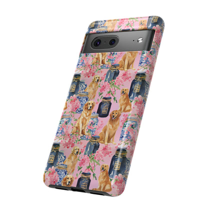 Preppy Watercolor Golden Retriever Phone Case