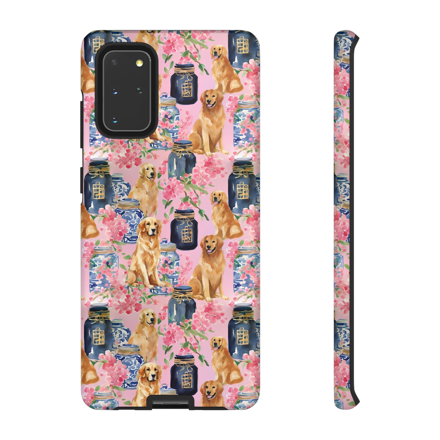 Preppy Watercolor Golden Retriever Phone Case